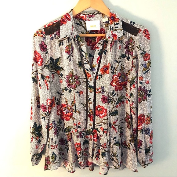 Anthropologie Maeve Janie Flounced Peasant Blouse. Size 00. - Picture 2 of 12
